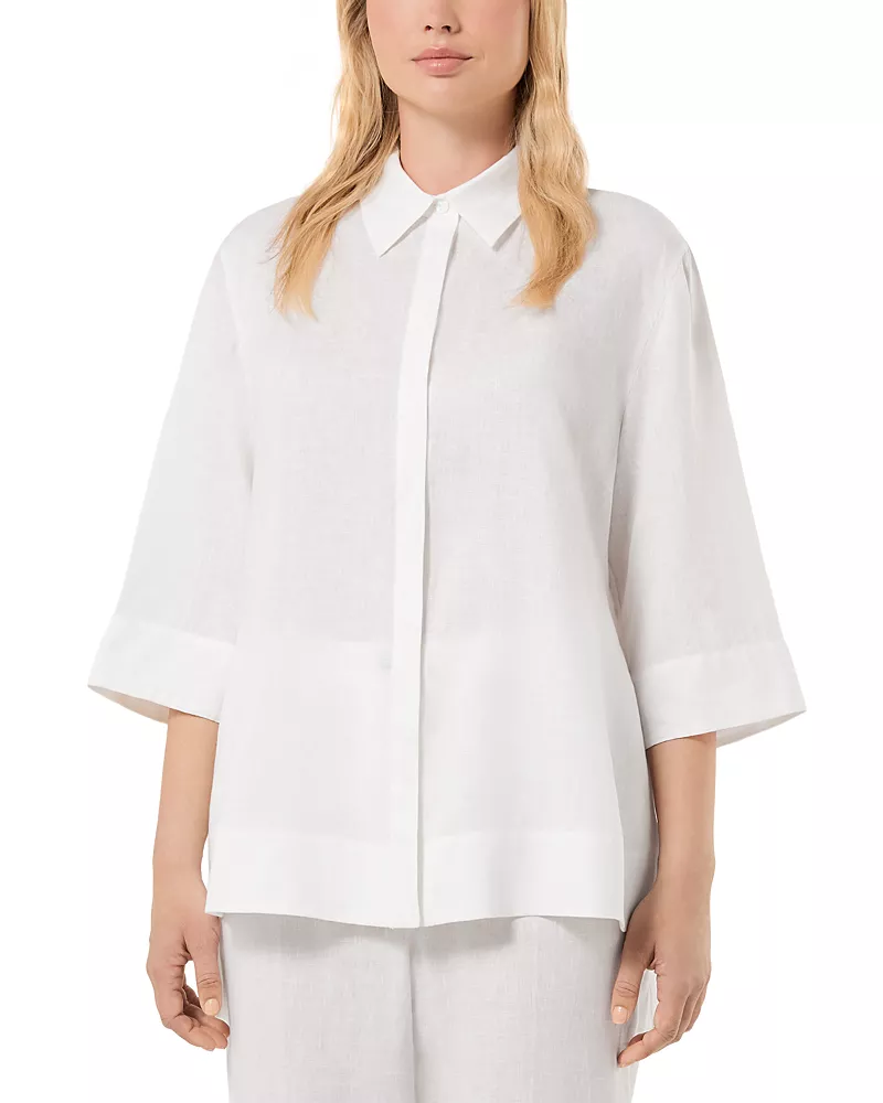 Marina Rinaldi Florida Linen Three Quarter Sleeve Top