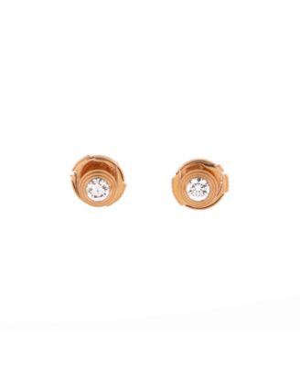  Medium d'Amour Stud Earrings 18K Rose Gold with Diamonds