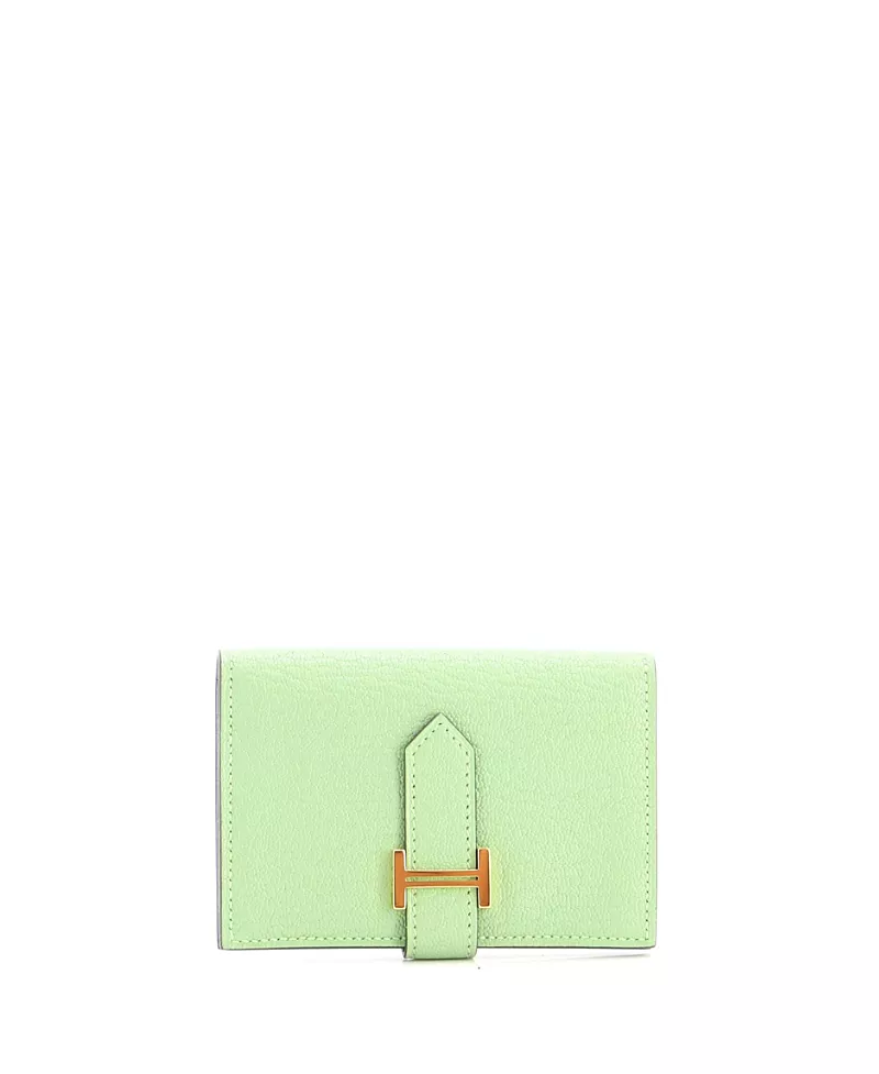 Pre-Owned HERMES Compact Trifold Bearn Wallet Chevre Mysore