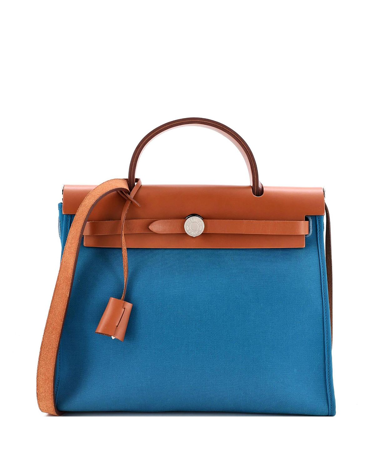 Pre-Owned HERMES 31 Herbag Zip Leather and Toile