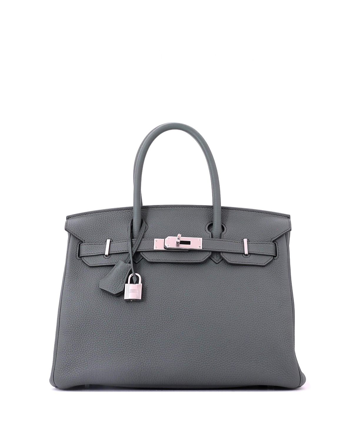 Pre-Owned HERMES Birkin 30 Handbag Green Togo with Palladium Hardware