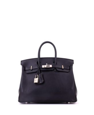 Birkin 25 Handbag Black Swift with Palladium Hardware