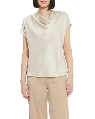 Yasmin Satin Draped Cowl Neck Blouse