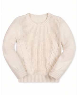 Girls' Organic Bow Detail Cable Sweater - Little Kid, Big Kid