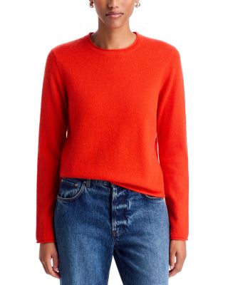 100% Cashmere Rolled Edge Crewneck Sweater - Exclusive
