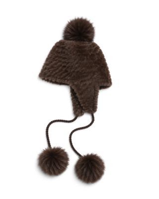 Faux Fur Pom Pom Trapper Hat