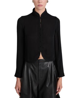 The Silk Salon Button Front Top