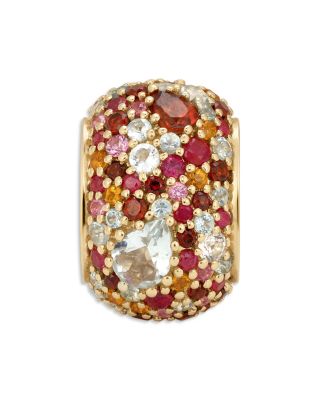Adina Reyter 14K Yellow Gold Multi Gemstone Crown Jewels Big Bead Pendant