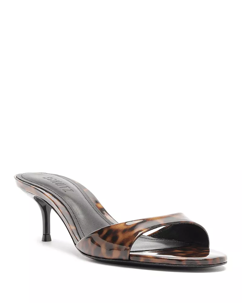 Schutz Women's Sally Mid Patent Leather Slide Sandals