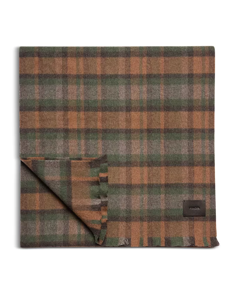 Vince Bateman Brushed Merino Wool Plaid Scarf