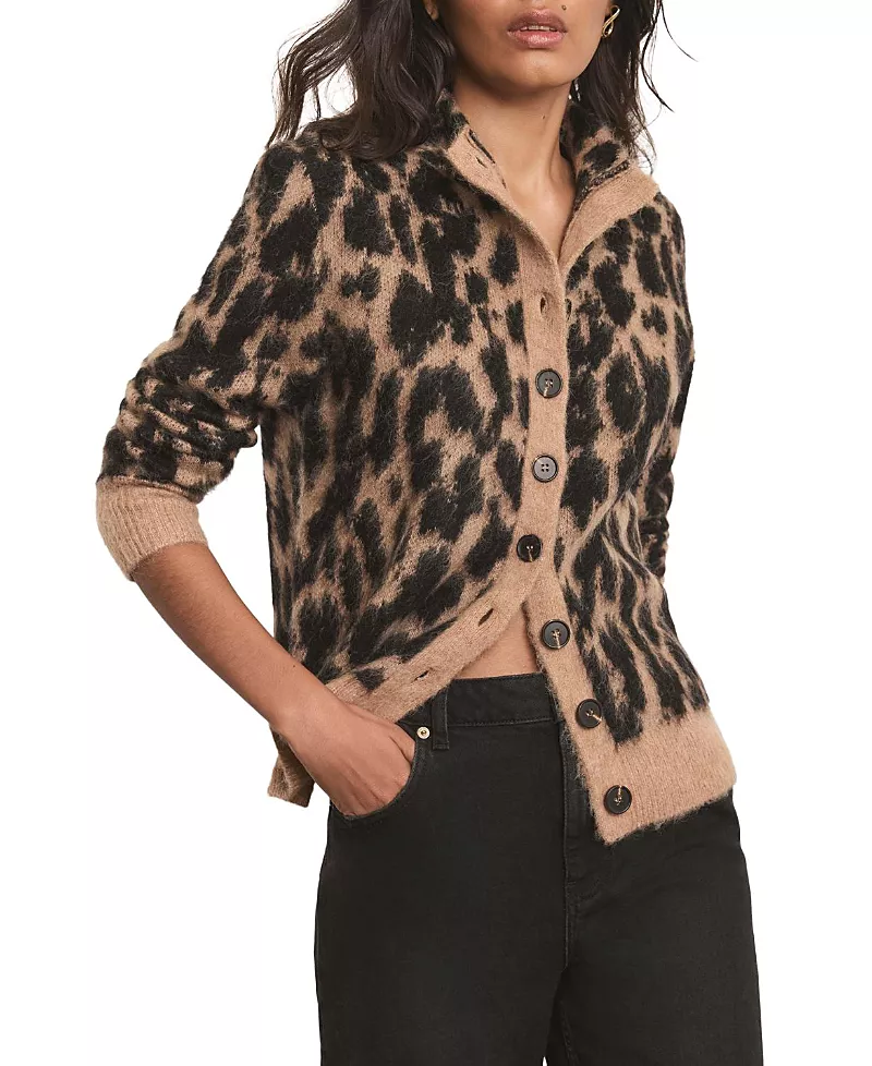 Mint Velvet Women's Fuzzy Texture Knit Cardigan