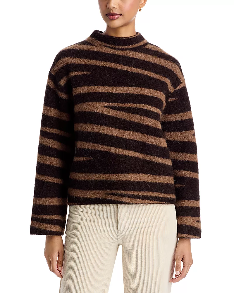 rag & bone Zebra Alpaca & Wool Mock Neck Sweater