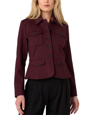 Button Front Peplum Jacket