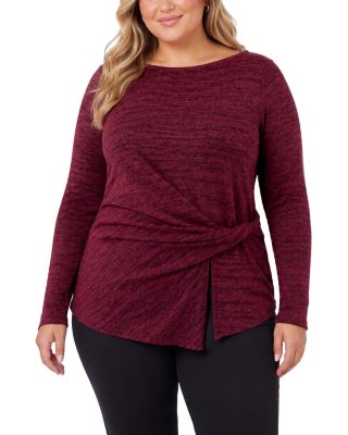 Boat Neck Twist Detail Top