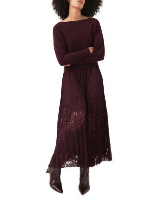  Women's Layered Lace Midi Dress