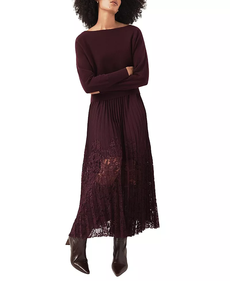 Mint Velvet Women's Layered Lace Midi Dress