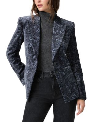 Chelsee Stretch Velvet Peak Lapel Blazer