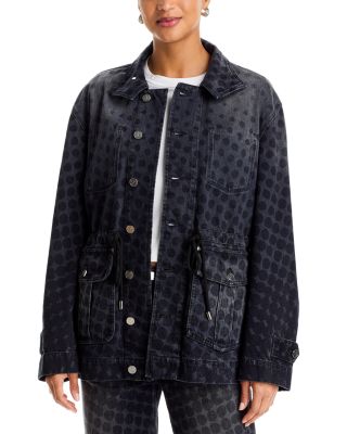 Halftone Wiggle Dot Denim Chore Jacket
