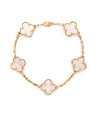  Vintage Alhambra 5 Motifs Bracelet 18K Gold and Mother of Pearl