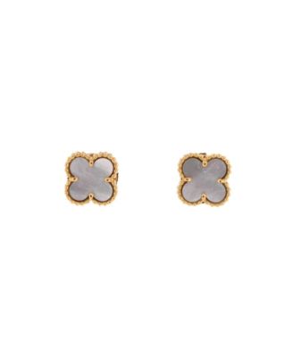  Sweet Alhambra Stud Earrings 18K Gold and Mother of Pearl