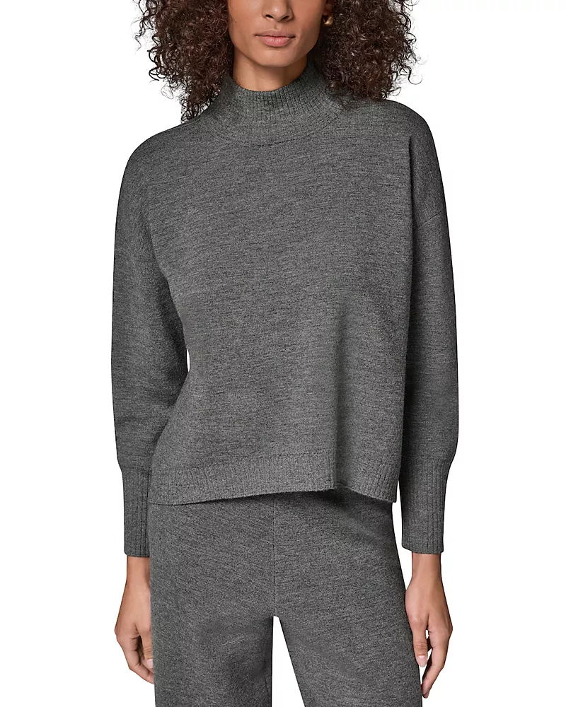 Donna Karan Weekend Merino Wool Blend Mock Neck Sweater