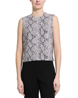 Stretch Wool Printed Shell Top