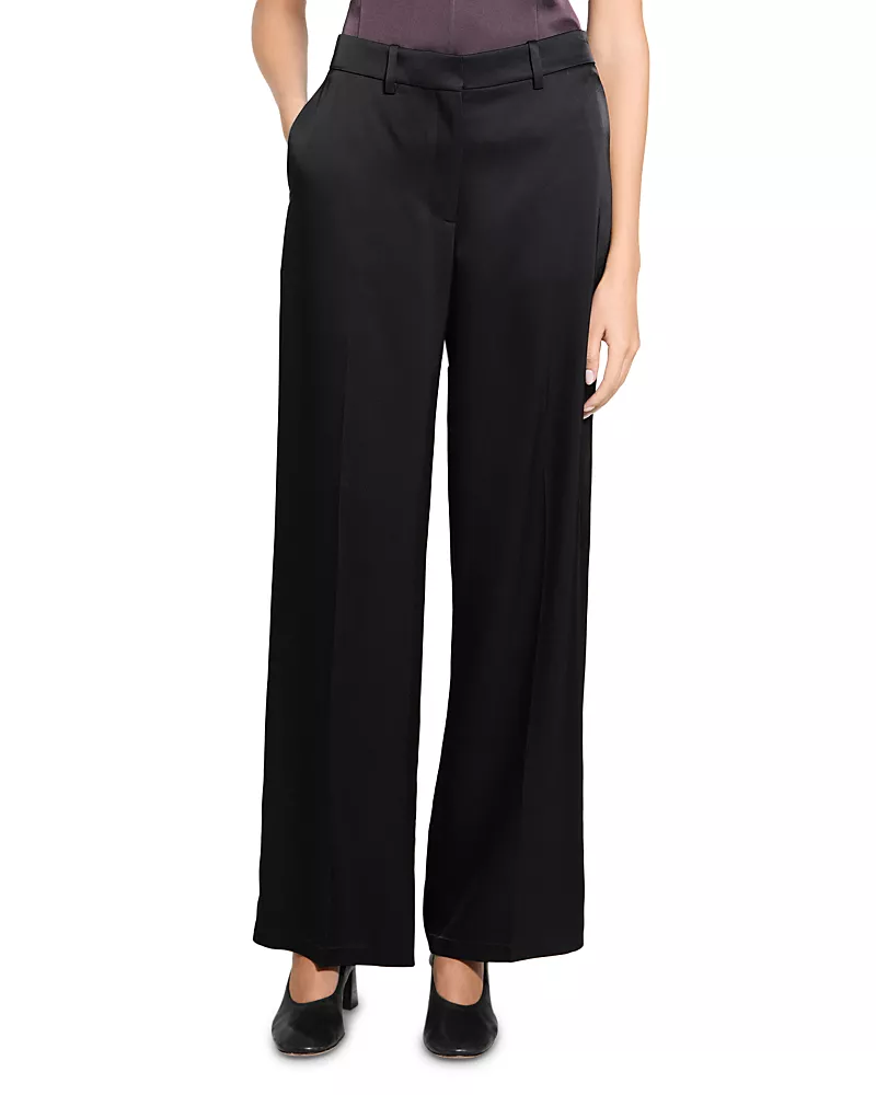 Theory Classic Satin Straight Pants