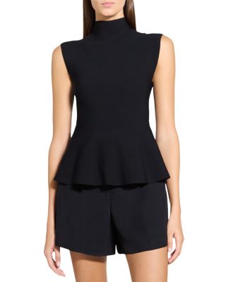 Mock Neck Peplum Top