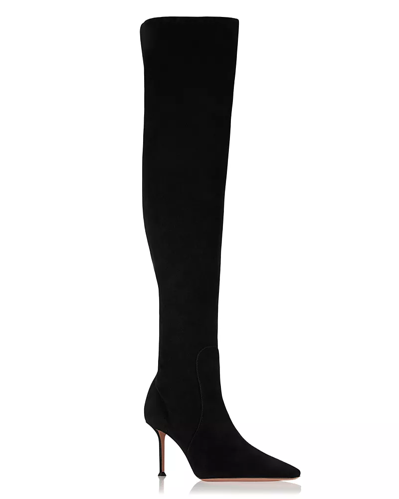 Aquazzura Women's Vespera Suede Over-the-Knee Stiletto Boots
