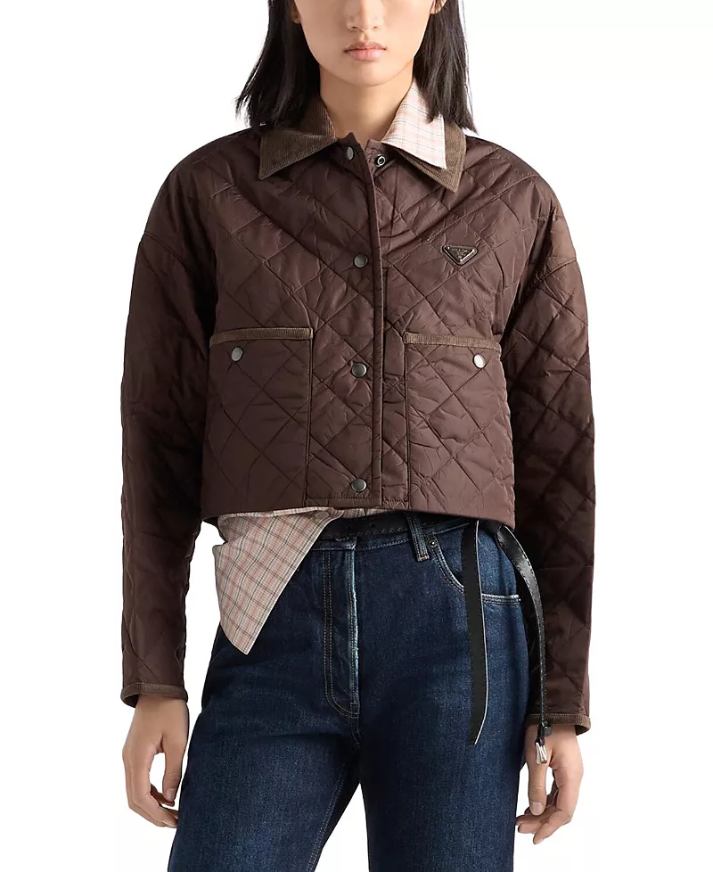 Prada Lightweight Re-Nylon Cropped Blouson Jacket