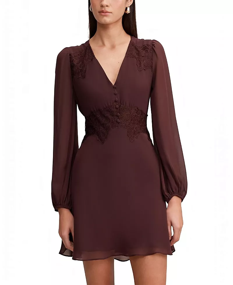 Ever New Women's Mackenzie Lace Trim Mini Dress