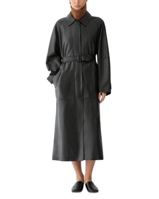 Leather Oversized Belted Trench Coat