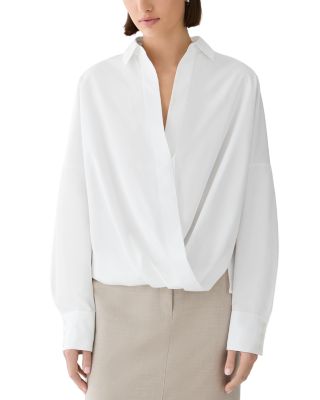 Cotton Oversized Twist Waist Pullover Shirt