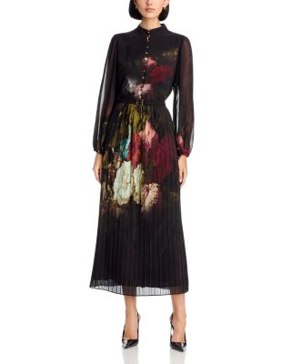 Adira Mock Neck Printed Maxi Dress