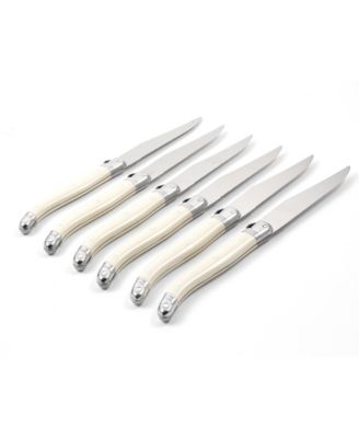  Platine in Wood Box with Acrylic Lid, 6 Piece Steak Knife Set