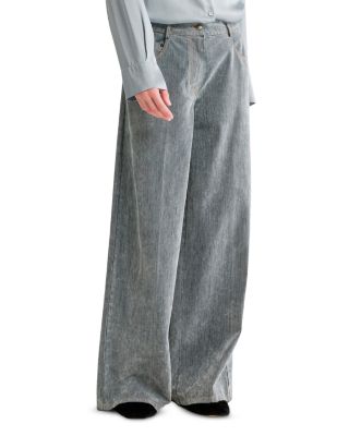 forte_forte Flock Cotton Wide Leg Jeans in Grey