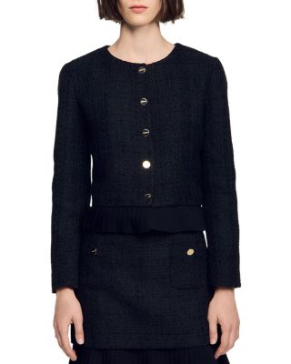 Paloma Ruffled Hem Tweed Jacket