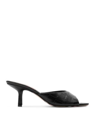 Women's Mews Croc Embossed Leather Low Sandals