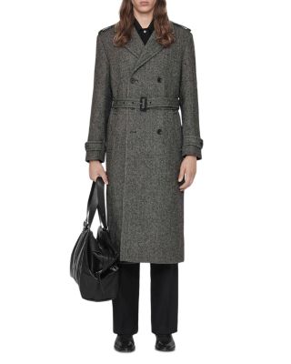 Coltra Wool Blend Herringbone Trench Coat