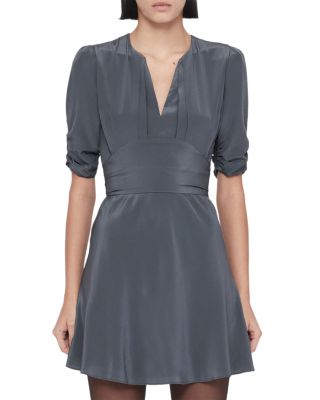 Ena Silk Tie Waist Mini Dress