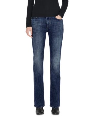 Eve Cotton Stretch High Rise Bootcut Jeans in Dark Indigo
