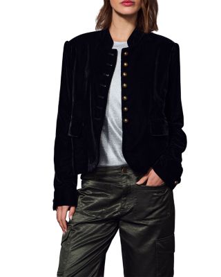 Matera Button Front Velvet Jacket