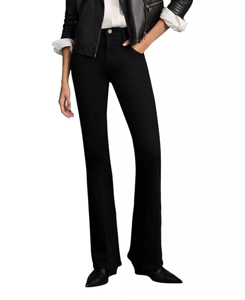 Mint Velvet Women's Sculpting Flare Jeans in Black