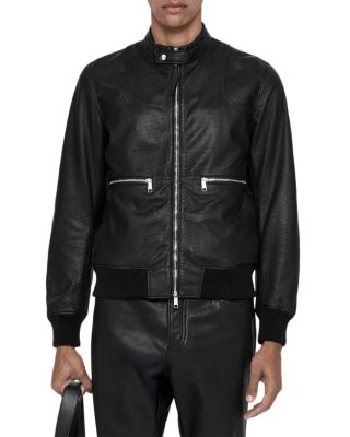 Miro Leather Perforated Bomber Jacket