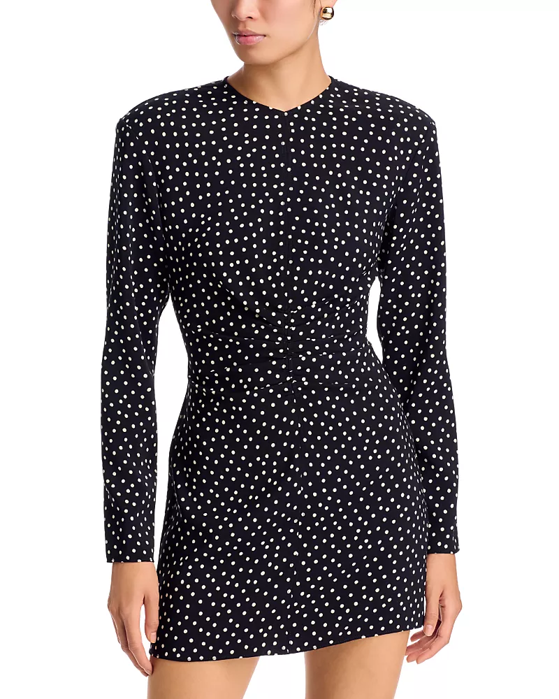 Veronica Beard Elina Ruched Long Sleeve Mini Dress