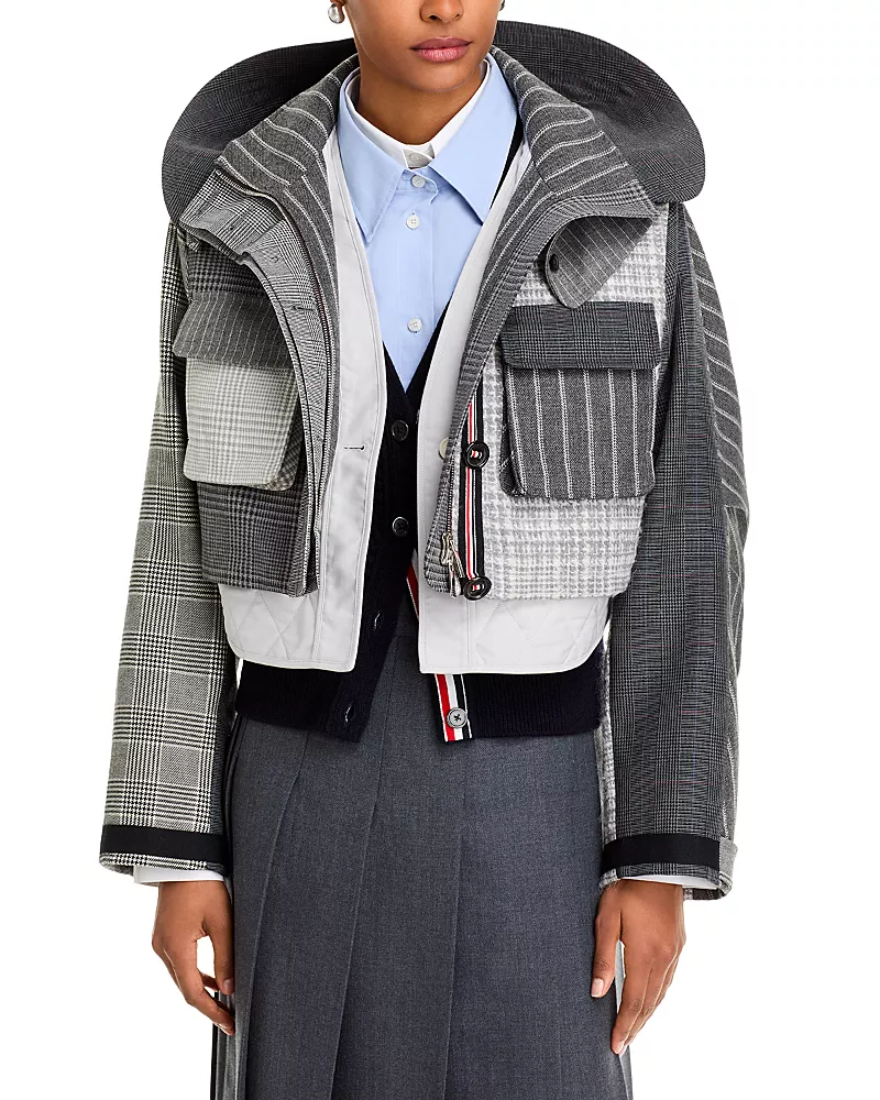 Thom Browne Funmix Cropped Tailored Parka