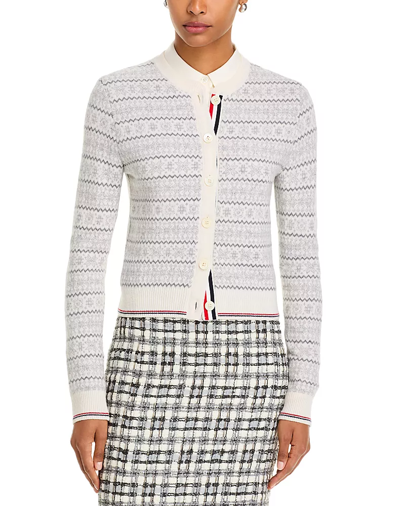 Thom Browne Snowflake Fairisle Jacquard Cardigan