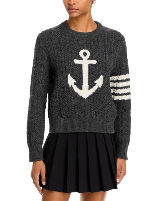 Anchor Intarsia Cable Knit Sweater