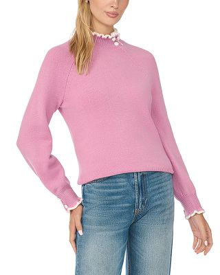 Ruffle Mock Neck Sweater