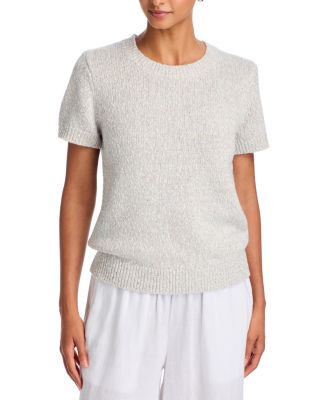 Beach Glow Cotton & Merino Wool Short Sleeve Sweater